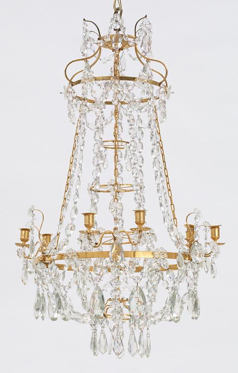 LJUSKRONA, för sex ljus. Gustaviansk stil, 1800/1900-tal.