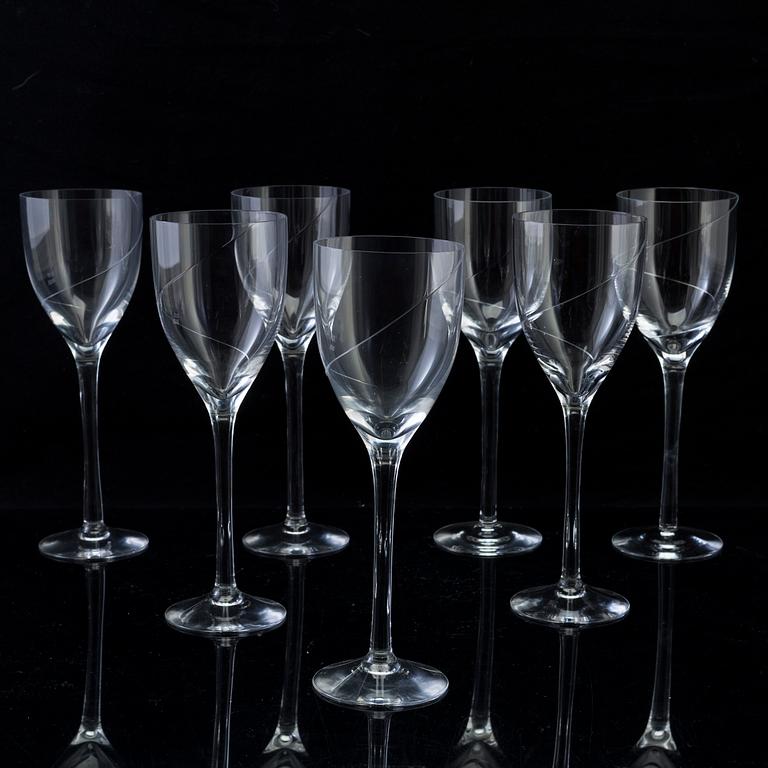 A set of 7 wineglasses, Kosta Boda, "Line".