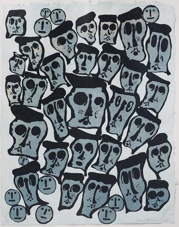 Donald Baechler, träsnitt med relief. Signerad, daterad 1990 och numrerad 6/35.