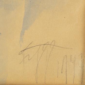 EDDIE FIGGE, water colour on paper, signed and dated 1947.