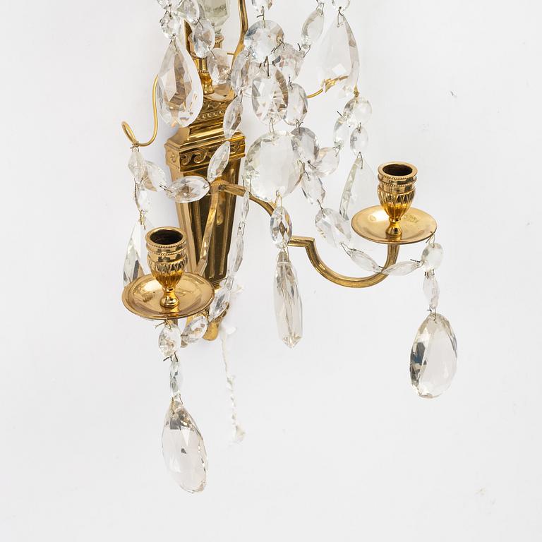 Wall lights, a pair, Gustavian style, 20th century.