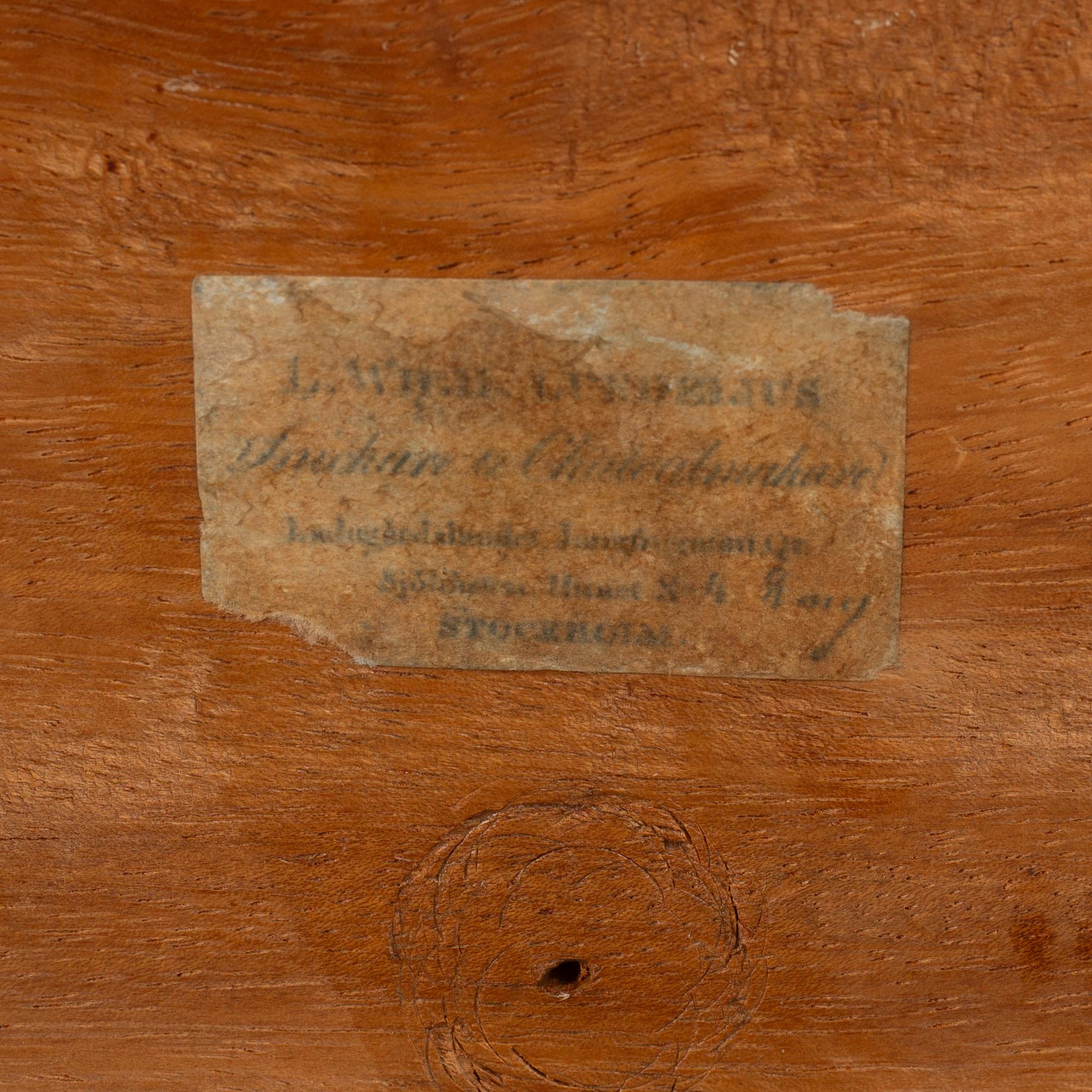 A mahogany tilt-top table by L. W. Lundelius (master in Stockholm 1818-57).