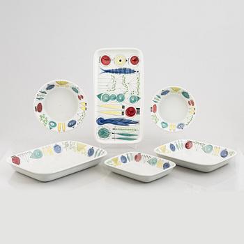 Marianne Westman, six "Picknick" serving dishes, Rörstrand, Sweden.