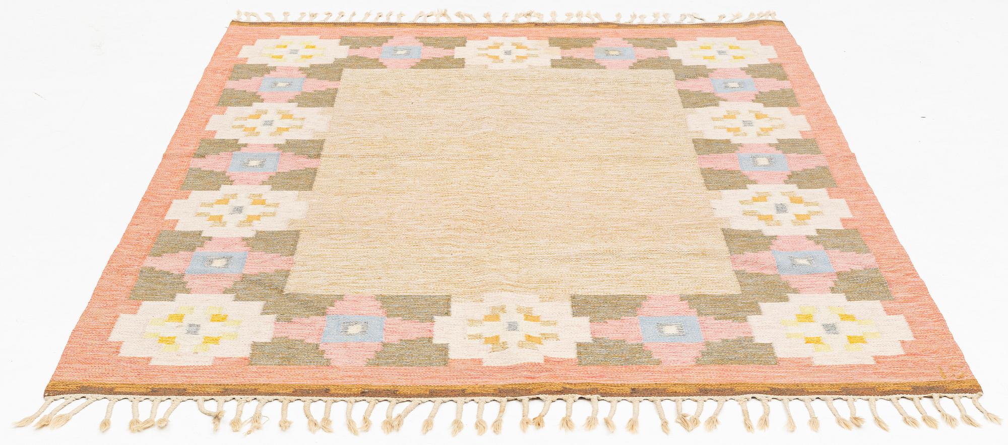Ingegerd Silow, a flat wave rug, signed IS, c. 230 x 170 cm.