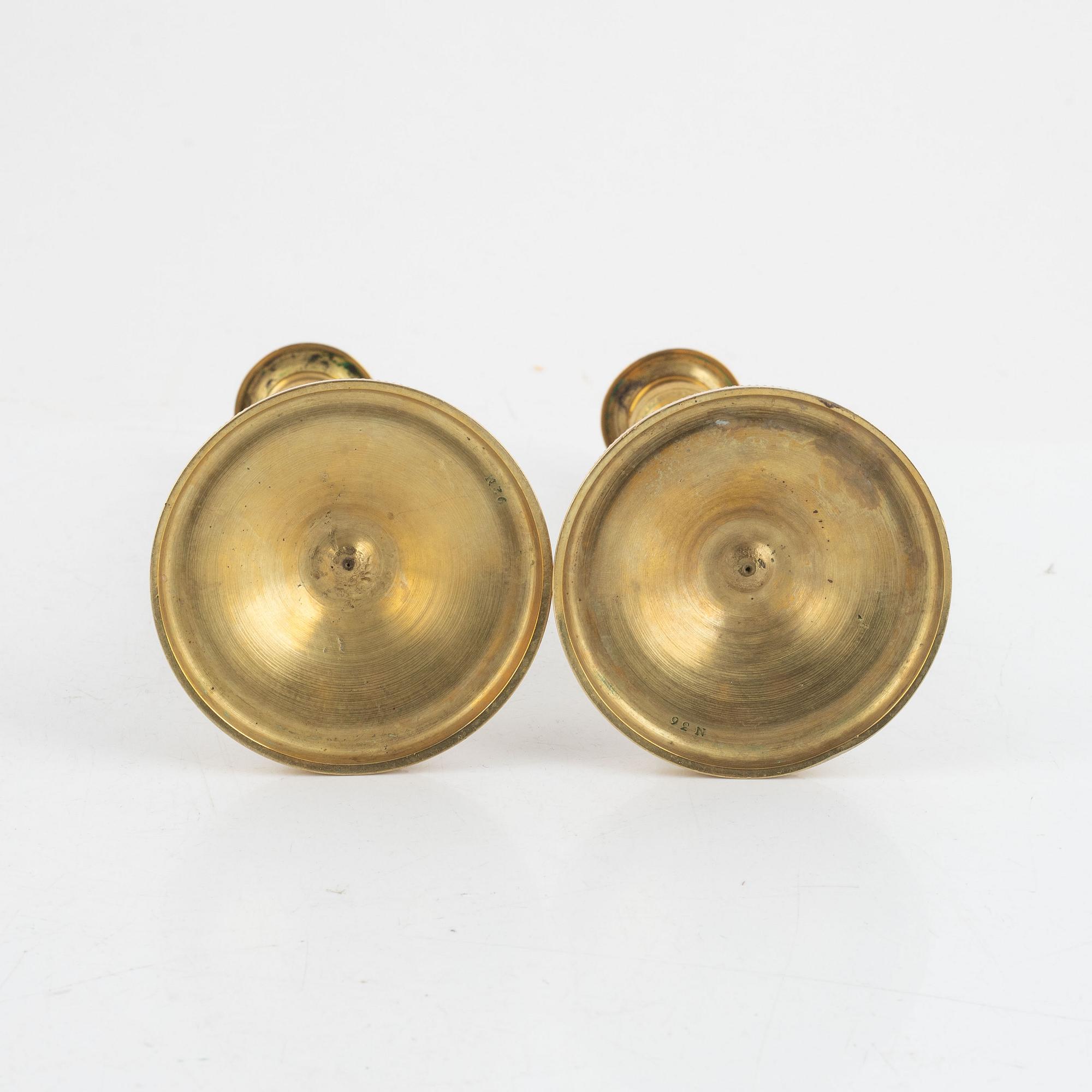 Candlesticks, a pair, Empire style, circa 1900.