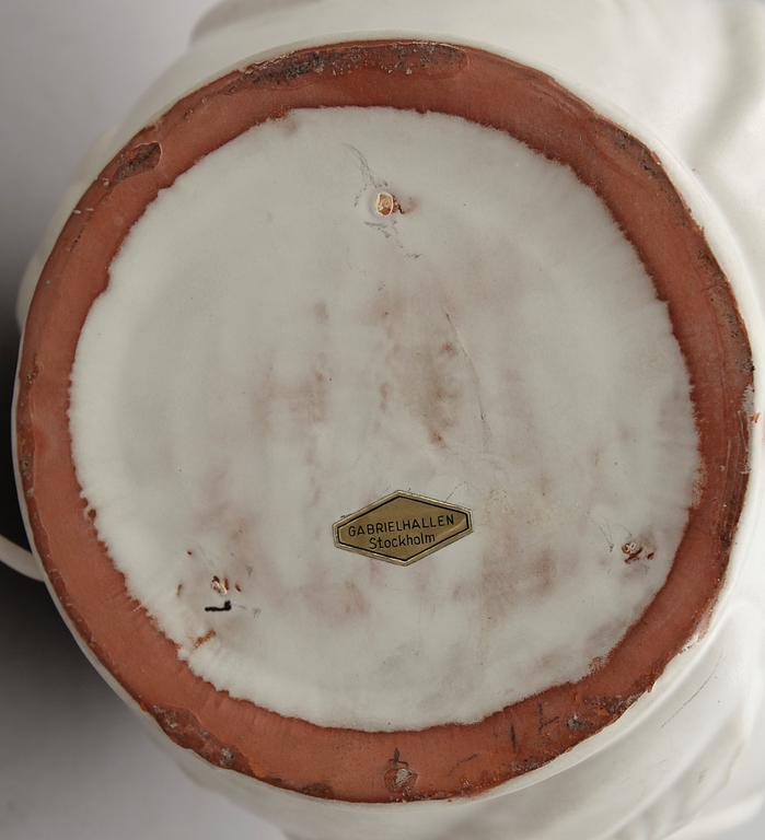 BORDSLAMPA, glaserat lergods, Anna-Lisa Thomson, Upsala Ekeby, 1900-talets mitt.