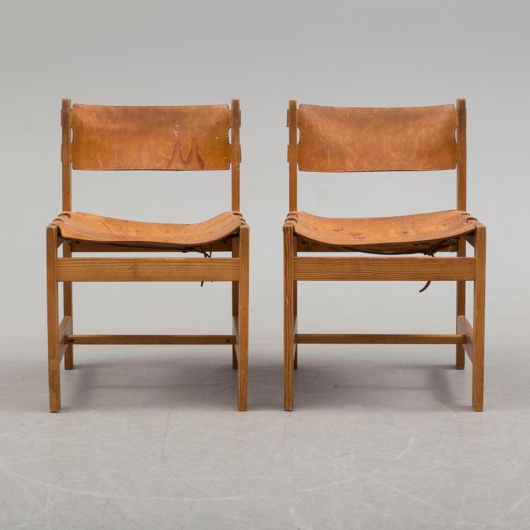 A set of four pine chairs, second half of the 20th century.