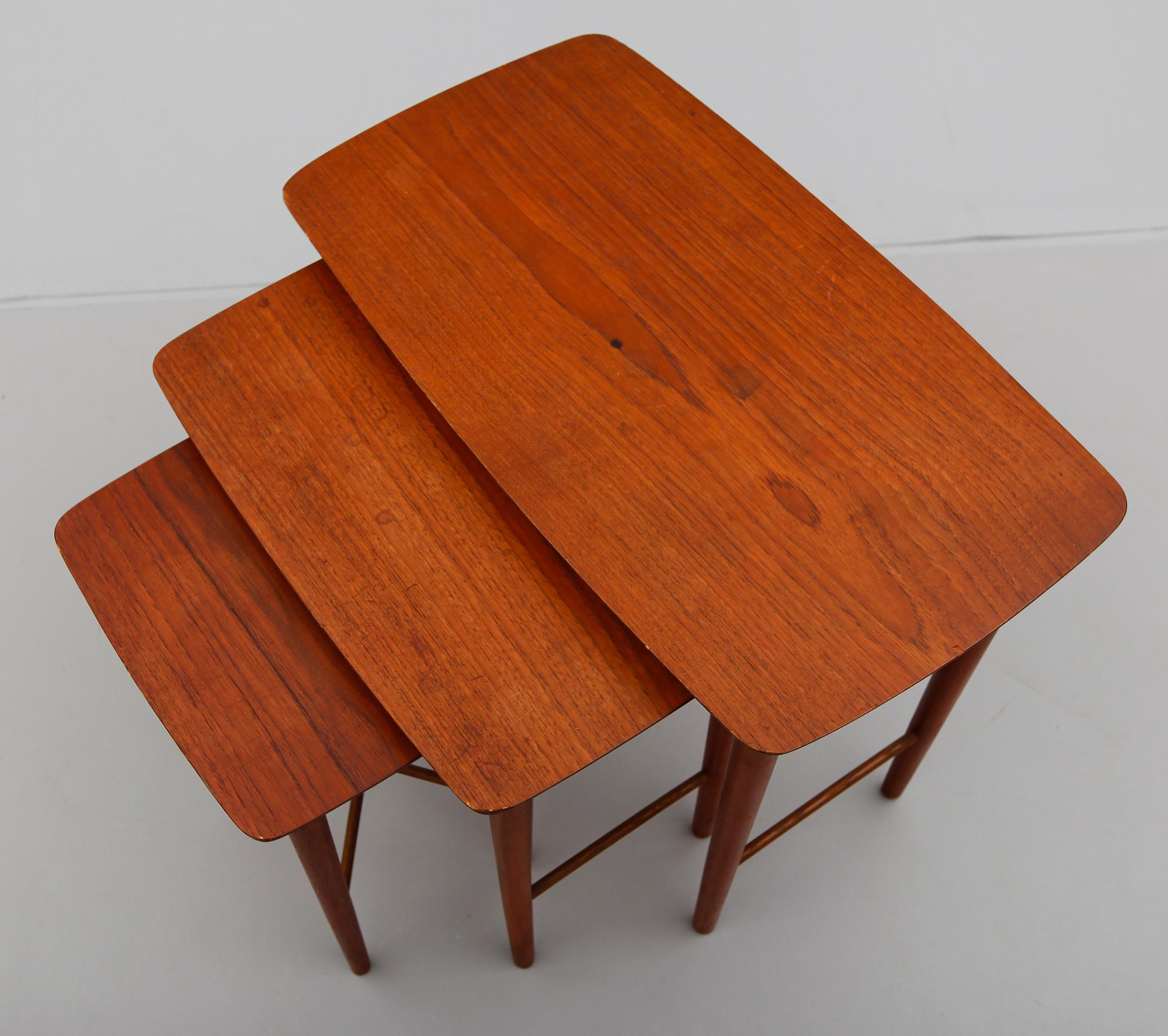 SATSBORD, 3 delar, 1950-tal, Trap Christensen, Danmark.