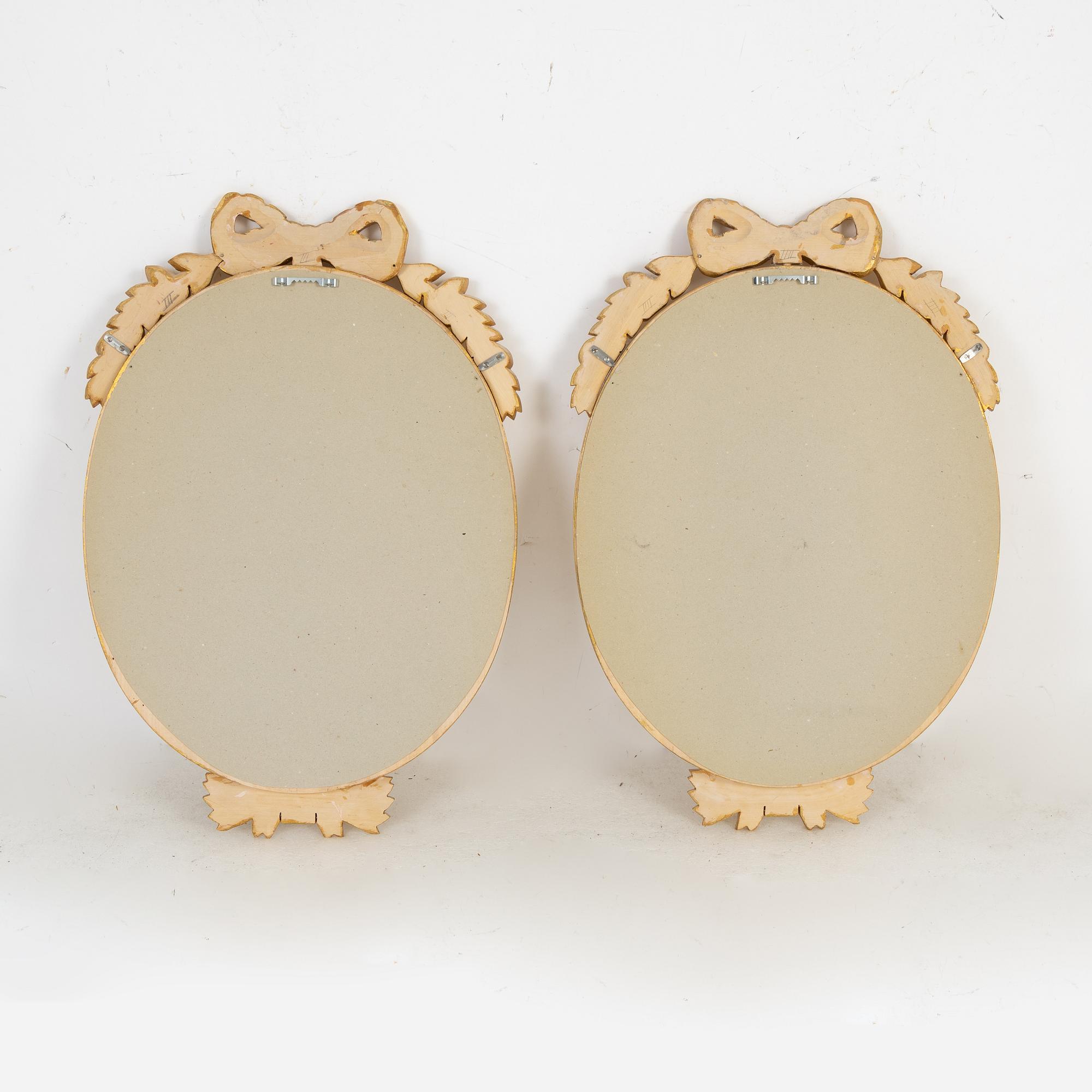 Spegellampetter ett par, gustaviansk stil, samtida.