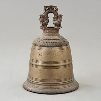 A Burmese bronze temple bell, 19th Century.