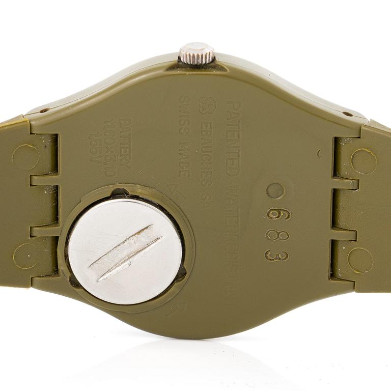Swatch, "Fachhandelslogo", "First year production", armbandsur, 34 mm.