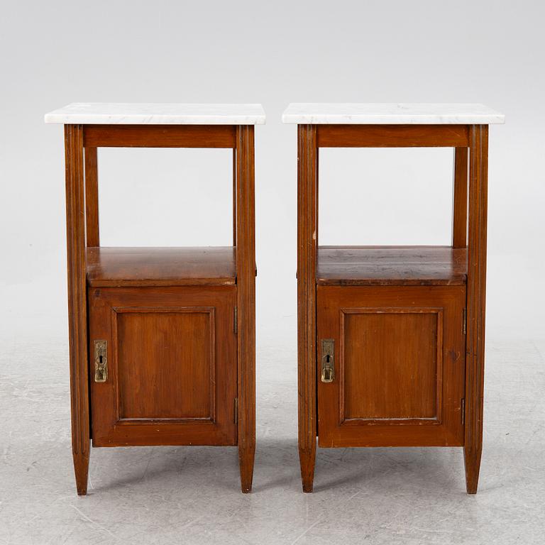 A pair of bedside tables, early 20th century.