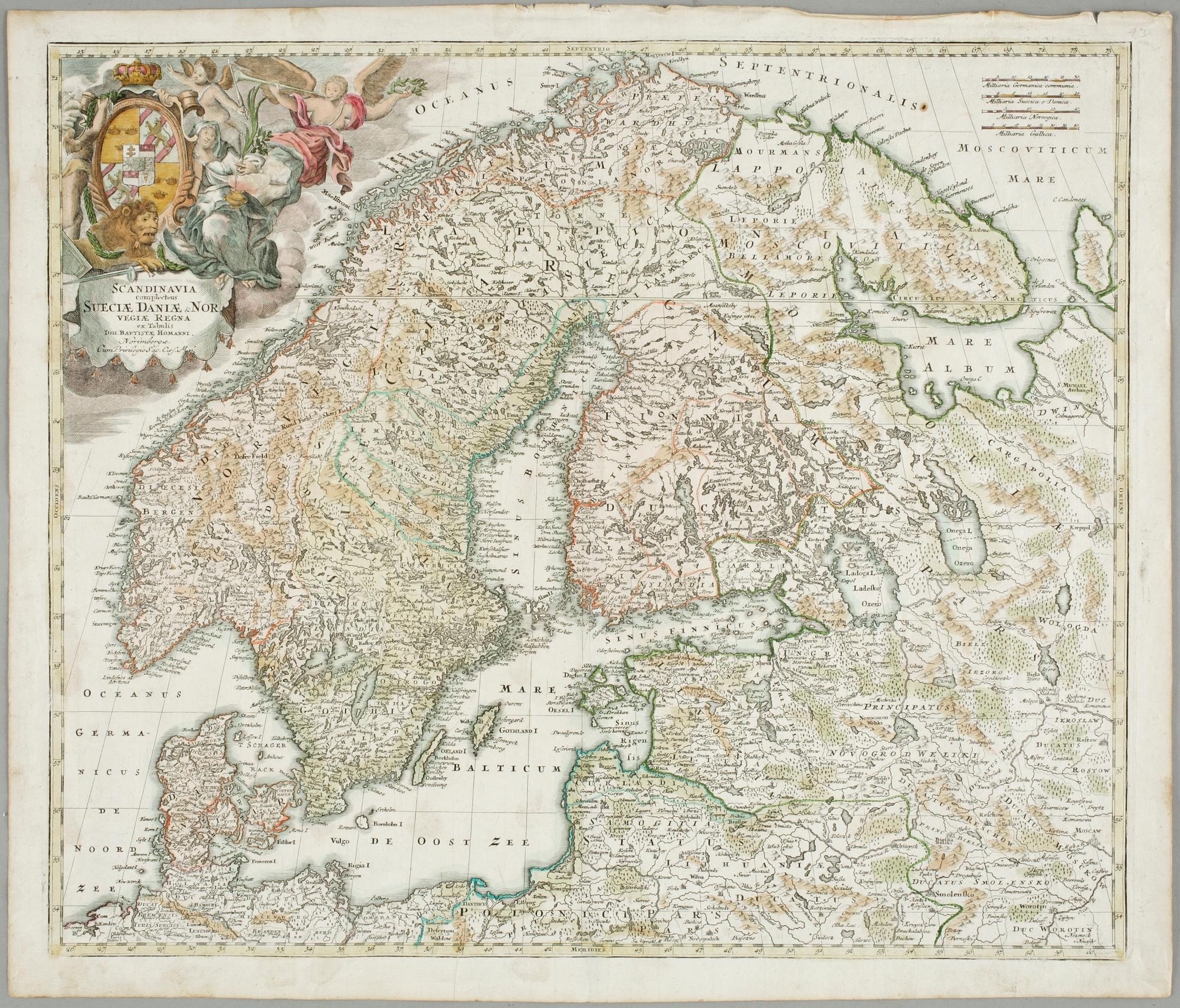 KARTA, kolorerad, 1700/1800-tal.