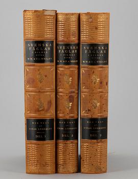 KIRJOJA 3 osaa,"Svenska Fåglar", M,W & F von Wright. Tukholma, 1924 och 1929.