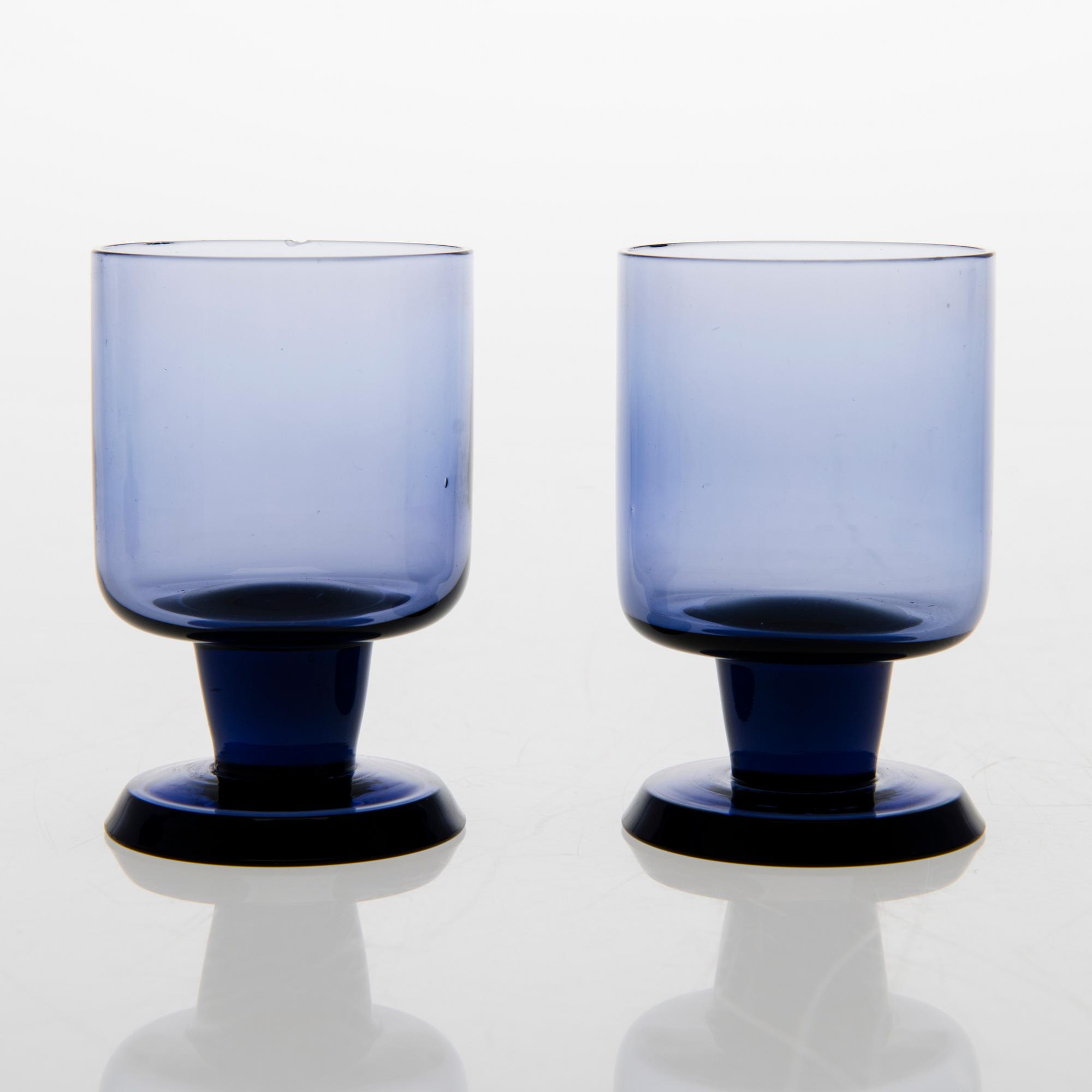 TAMARA ALADIN, LIKÖRKARAFF och LIKÖRGLAS, ett par, Riihimäen Lasi, 1961-64. Formgivna 1961.