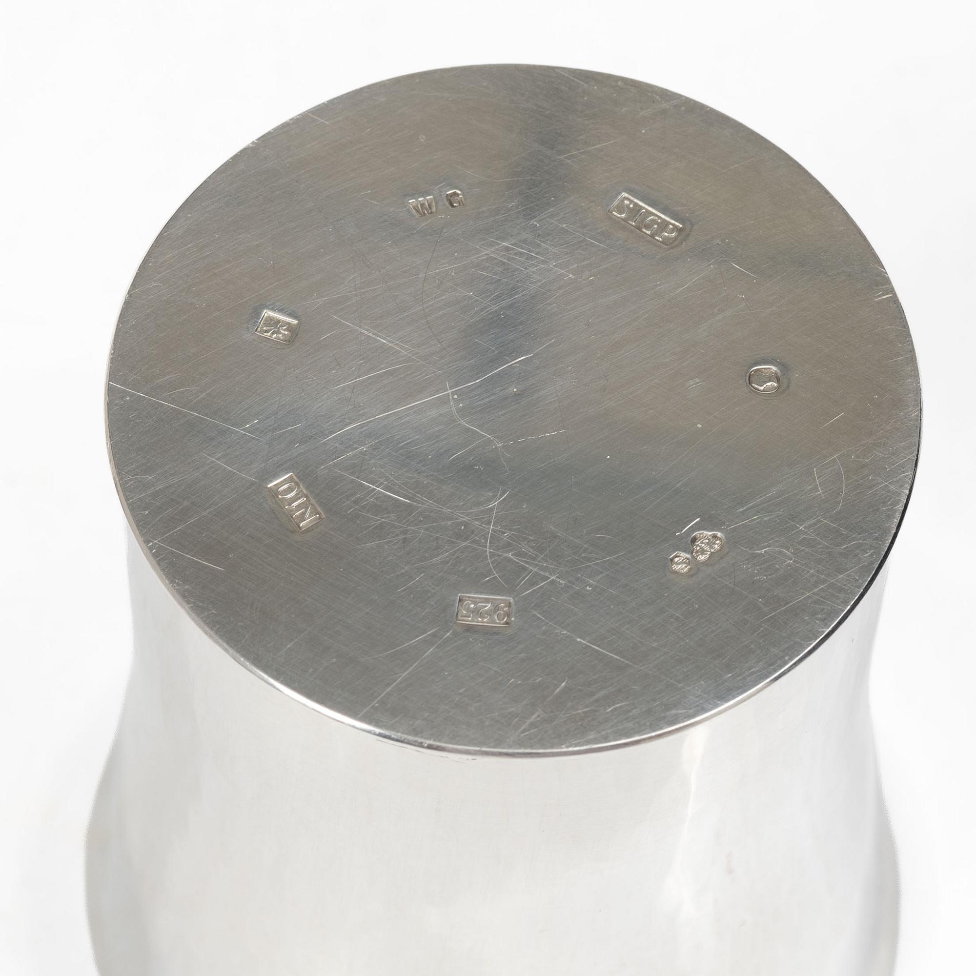 Sigurd Persson, Beakers, a pair, silver, Stockholm 1987.