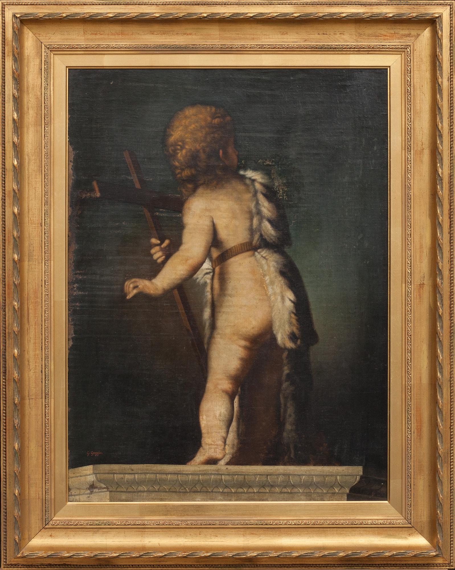 OKÄND KONSTNÄR, olja på duk. Signerad G. Gaggio, 1800-tal.