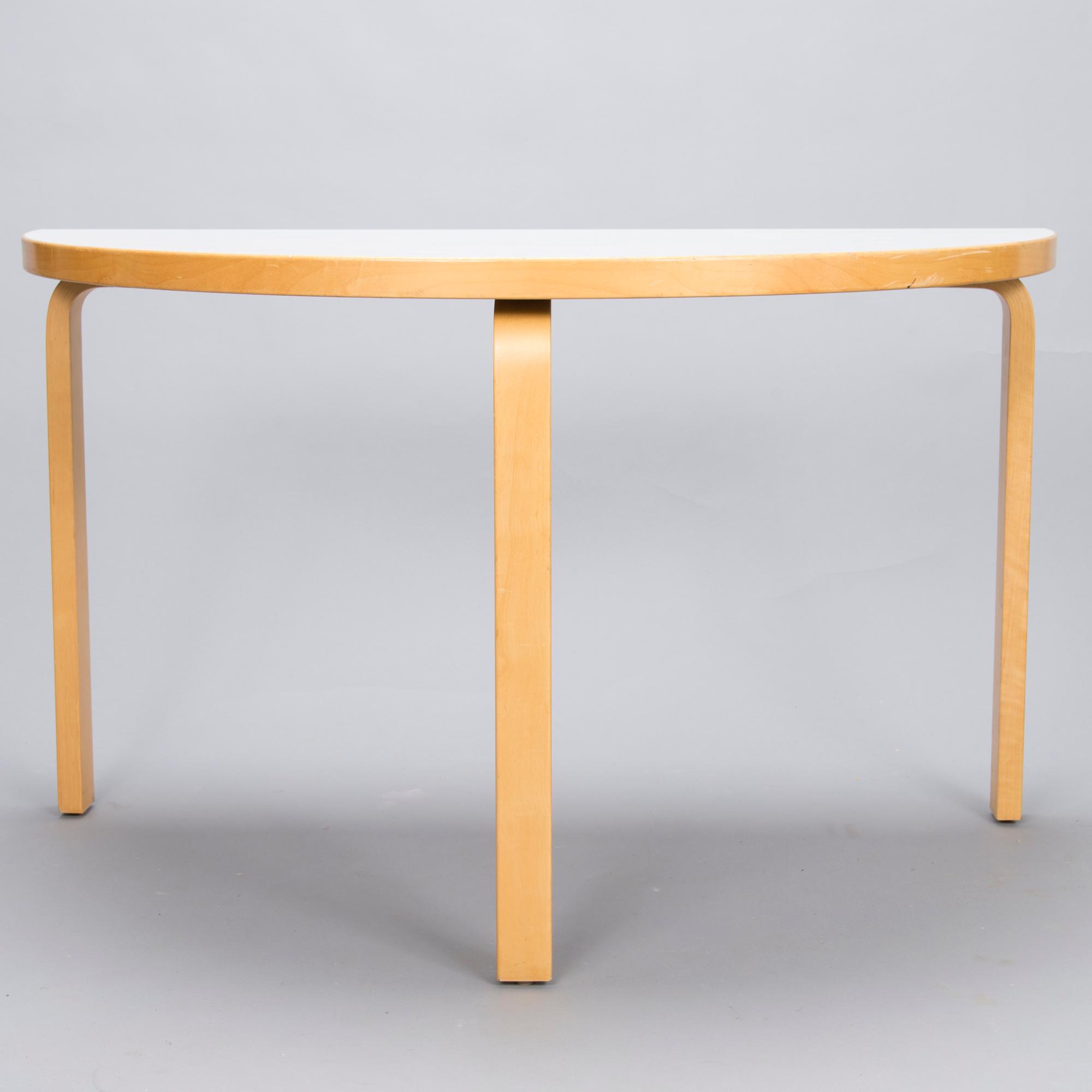 ALVAR AALTO 1990s Half Circle Table 95 by Artek.