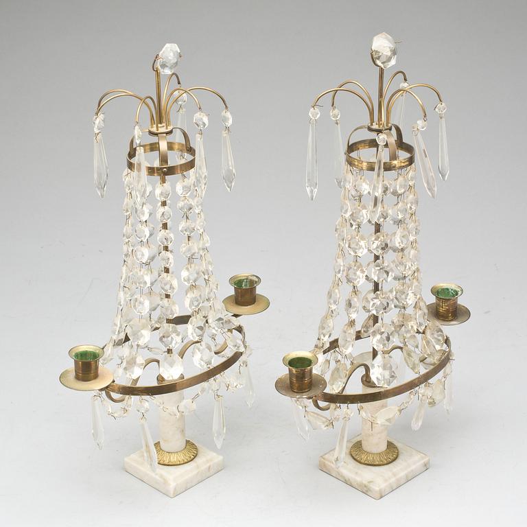BORDSLYSTRAR, ett par, gustaviansk stil, 1900-tal.