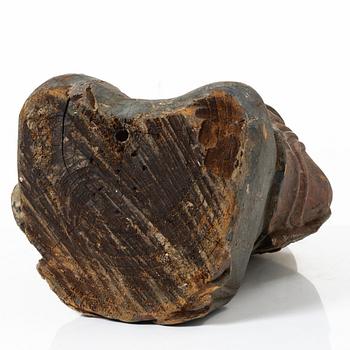 A Chinese sculpture of a louhan, 20th century.