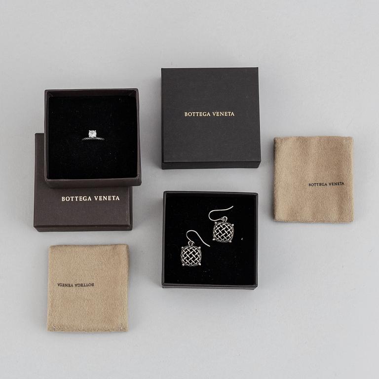 Bottega Veneta, ring och örhängen, sterlingsilver, Italien.