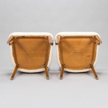 Werner West, a pair 1940's armchairs for Oy Stockmann Ab, Keravan Puusepäntehdas.