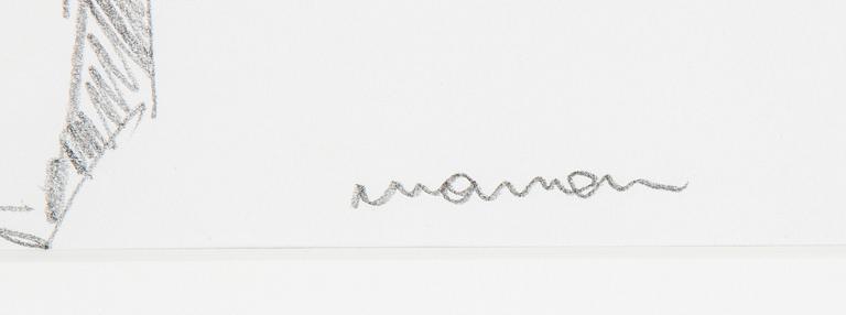 Peter Mandl, pencil drawing, signed.