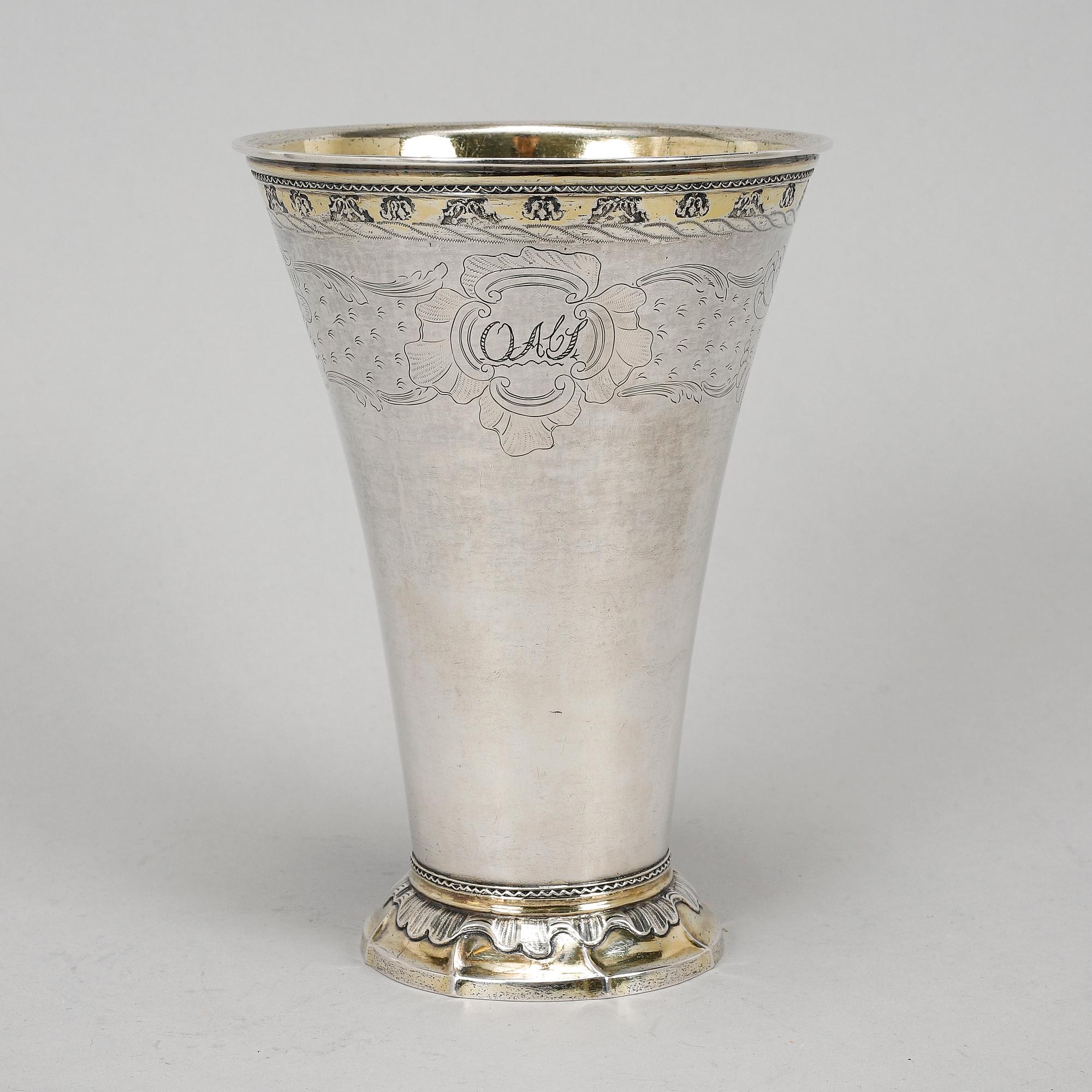 Johan Pettersson Berg, bägare, silver, Norrköping 1763.