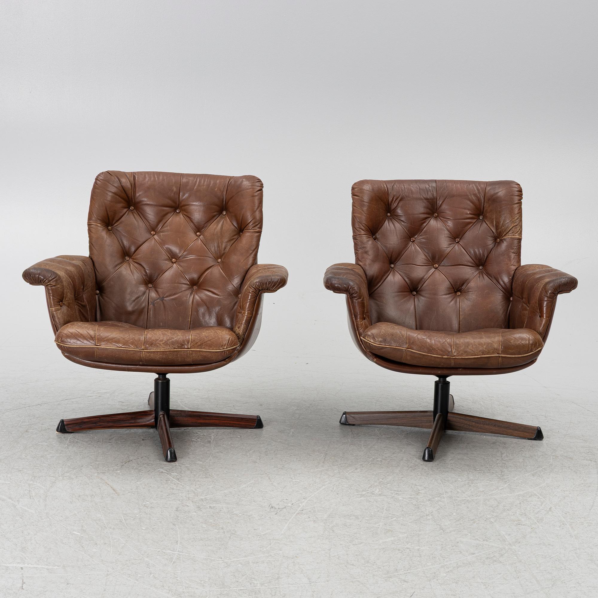 Armchairs, a pair, Göte Möbler, 1960s/70s.