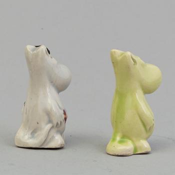 SIGNE HAMMARSTEN-JANSSON, two moomin ceramic characters by Arabia in the 1950's.