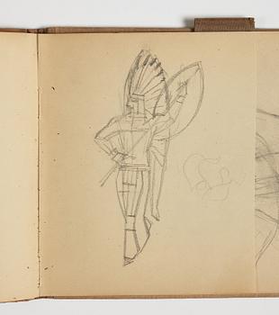GÖSTA ADRIAN-NILSSON, sketchpad, 1920/30's, by the artist's own hand inscribed GAN with indian ink on the cover.