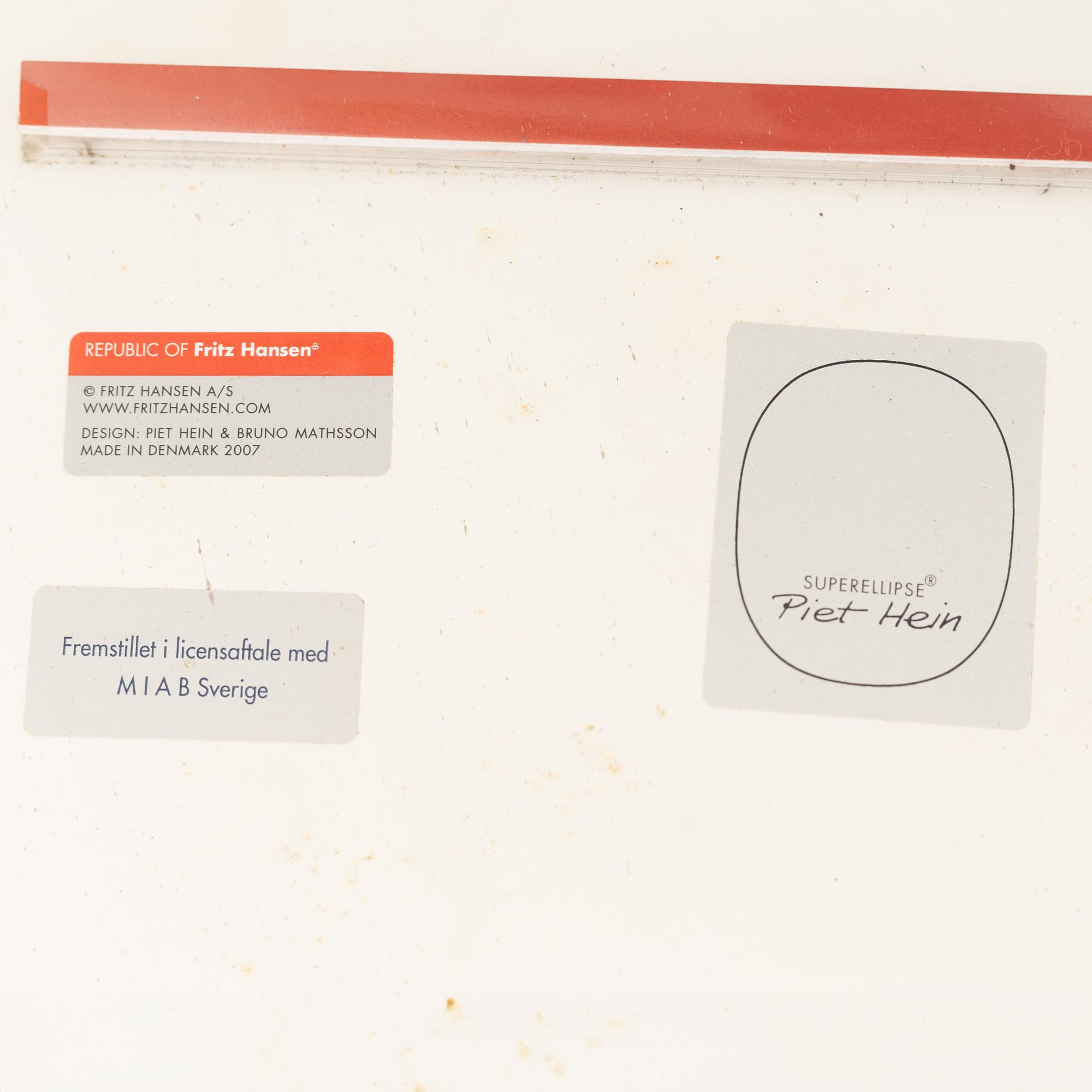 Arne Jacobsen, Bruno Mathsson & Piet Hein, a 'Super circle' dining table, Fritz Hansen, Denmark, 2007.