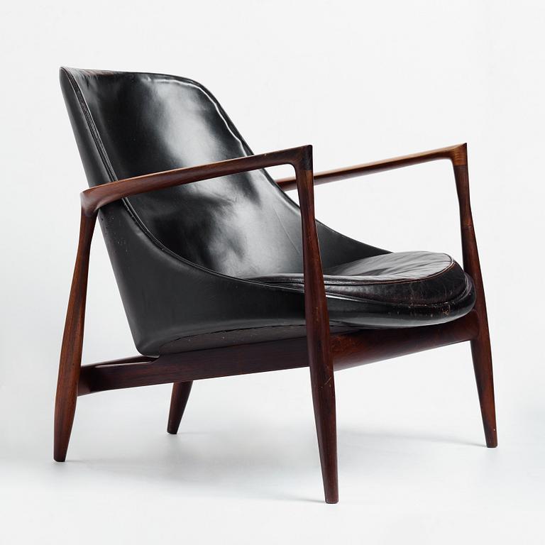 Ib Kofod-Larsen, a palisander "Elisabeth", easy chair, model "U 65", Christensen & Larsen, Copenhagen, Denmark, 1950-60's.