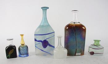 PARTI VASER, 6 st, glas, Bertil Vallien, Ulrica Hydman-Vallien, Kosta Boda.