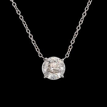 HÄNGE MED KEDJA, 18K vitguld, solitär briljantslipad diamant ca 1.20 ct.