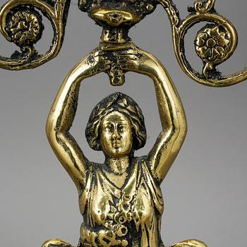 KANDELABRAR, ett par, mässing, 1900-talets andra hälft.