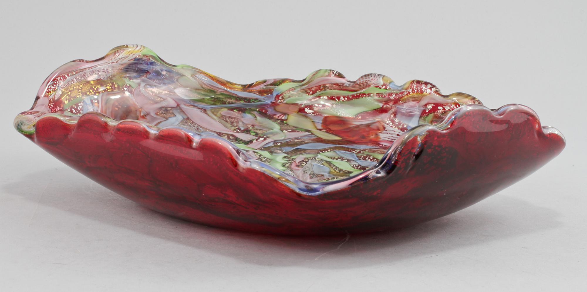 SKÅLFAT, glas, Murano, Italien, omkring 1900-talets mitt.