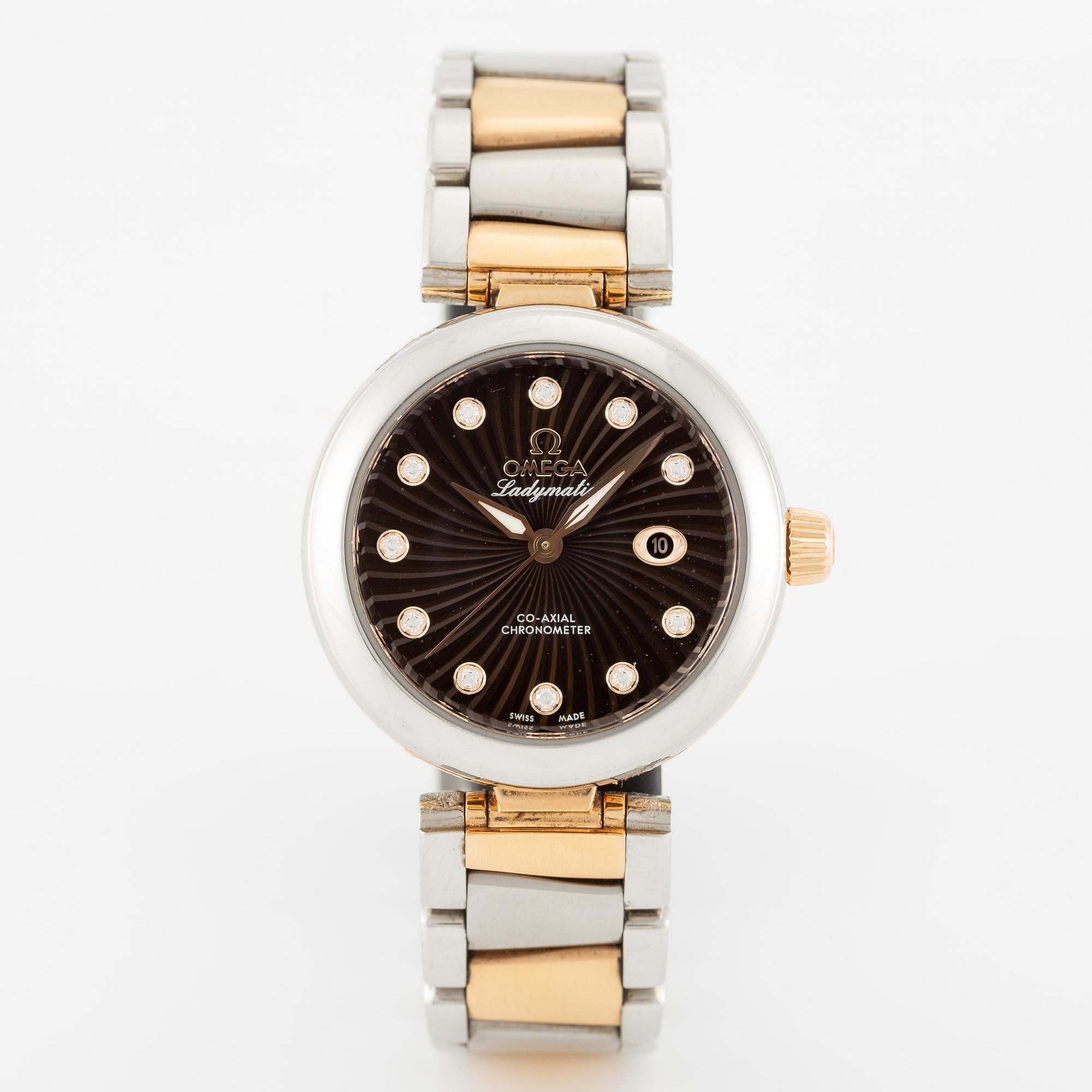 Omega, De Ville, Ladymatic, Co-Axial, "Diamond Dial", wristwatch, 34 mm.