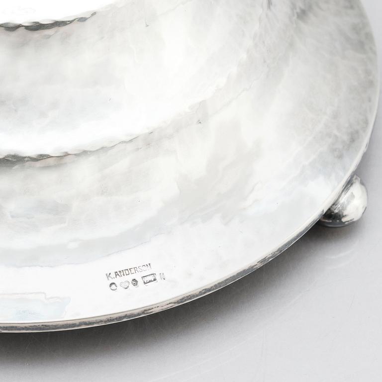 K. Anderson, bordslampa, Stockholm 1926, silver och svärtat trä.