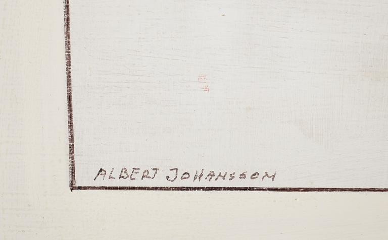 ALBERT JOHANSSON, olja på pannå, sign.