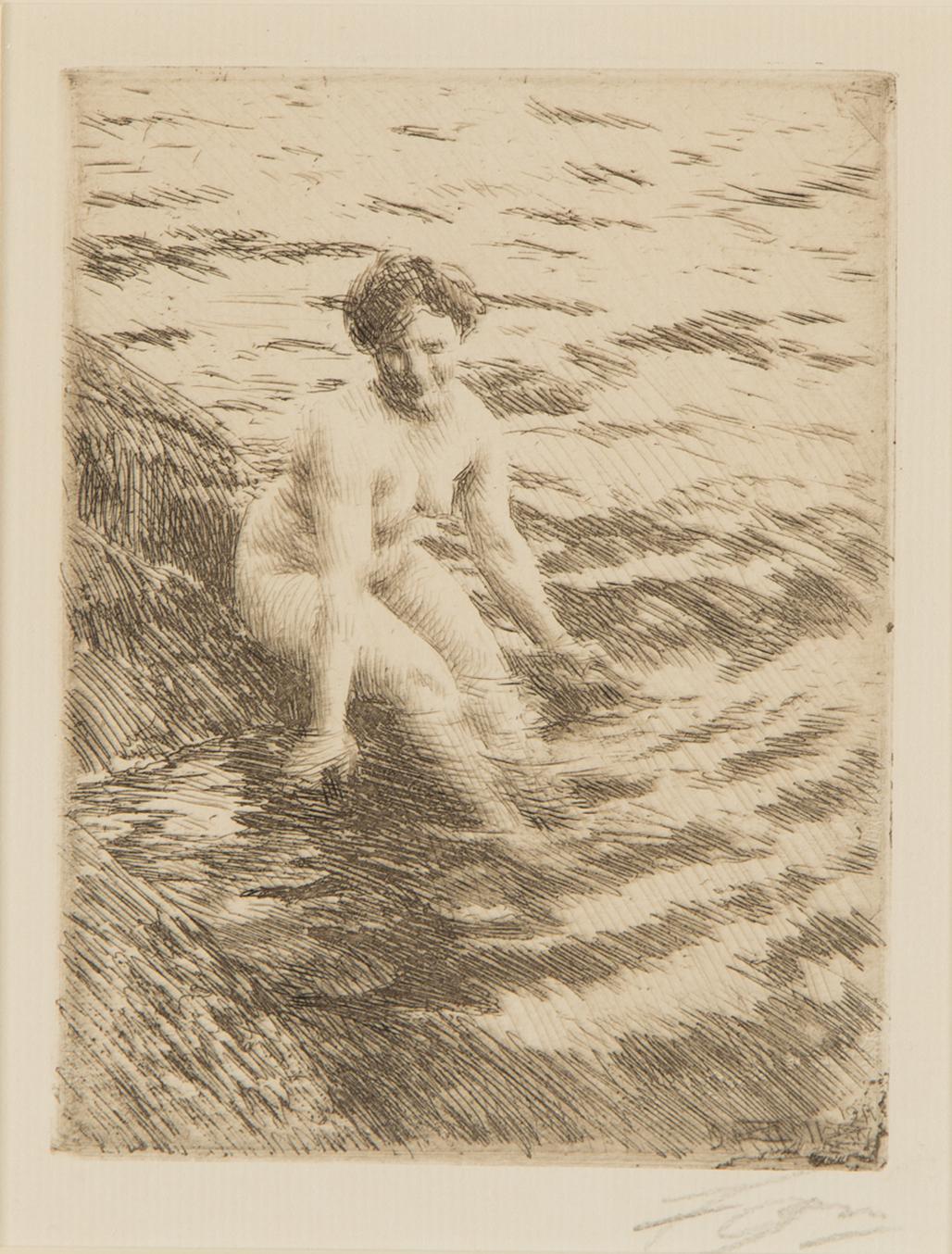 ANDERS ZORN, etsning, signerad med blyerts samt signerad och daterad i plåten 1911.
