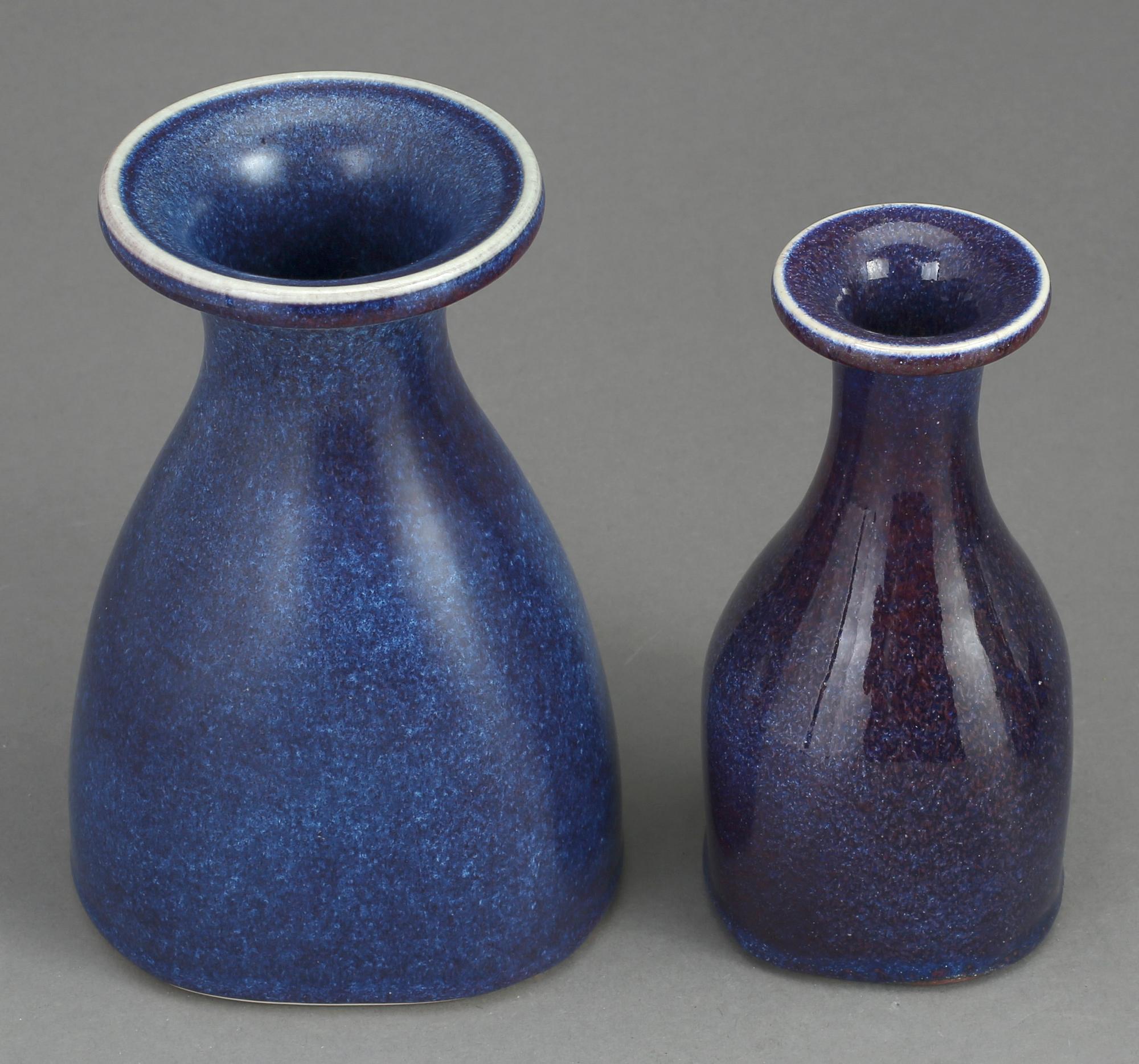 VASER, 2 st. Stig Lindberg, Gustavsberg studio. Stengods.