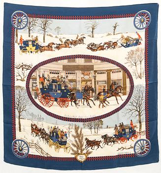 Hermès, scarf "L'Hiver en Poste".