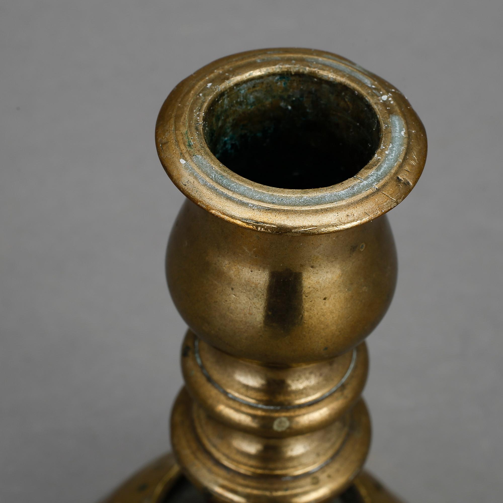 LJUSSTAKE, mässing, 16-1700-tal.