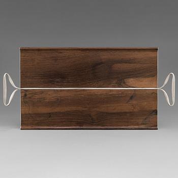 Tapio Wirkkala, A 'TW 20' silver and hardwood tray, Westerback, Helsinki 1955. Design year 1954.