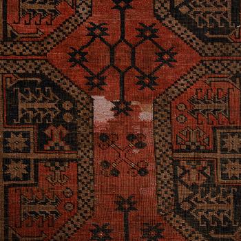 Matto, Antique / Semi-Antique Ersari, ca 350 x 254 cm (as well as 6 cm flat weave at the ends.