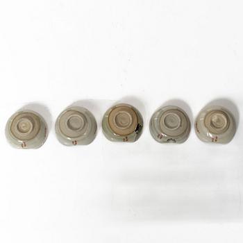 Sake-servis, sju delar, stengods, Japan, 1900-tal.