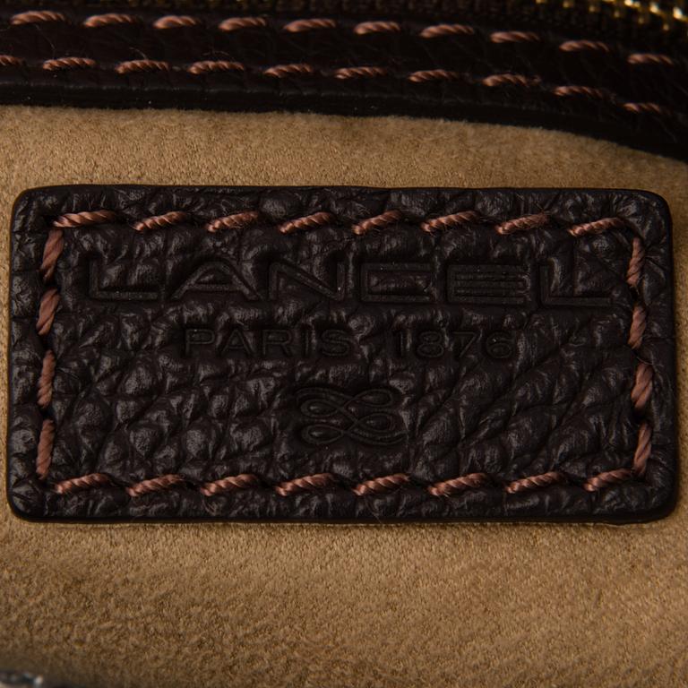 LANCEL FRENCH FLAIR GRAINED LEATHER TOTE BAG.