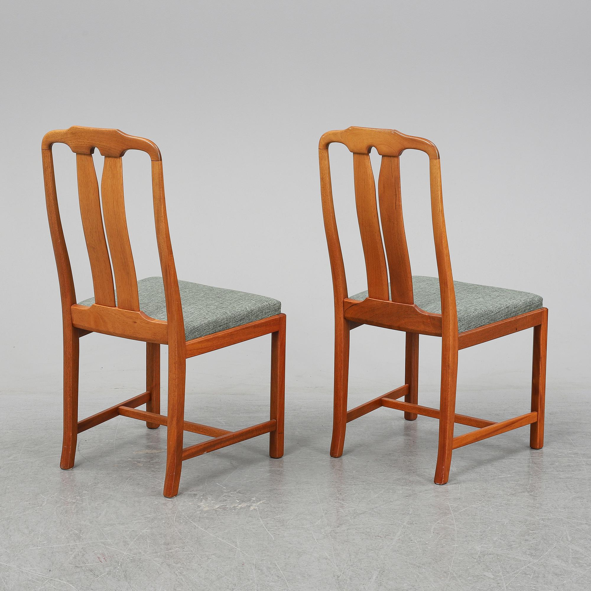 CARL MALMSTEN, six 'Ambassadör' walnut chairs.