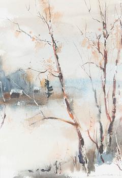 Nandor Mikola, Birches by The Shore.